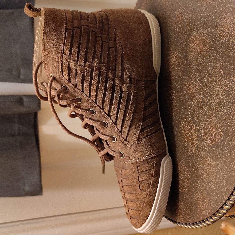 Elliot Luca Rimma suede woven high top sneakers. Size 6 New Without Tags